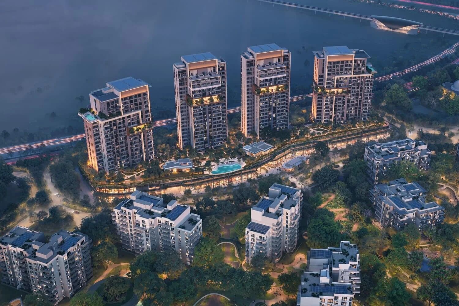 Ghaf Woods Distrikt — Architecture · developer rendering