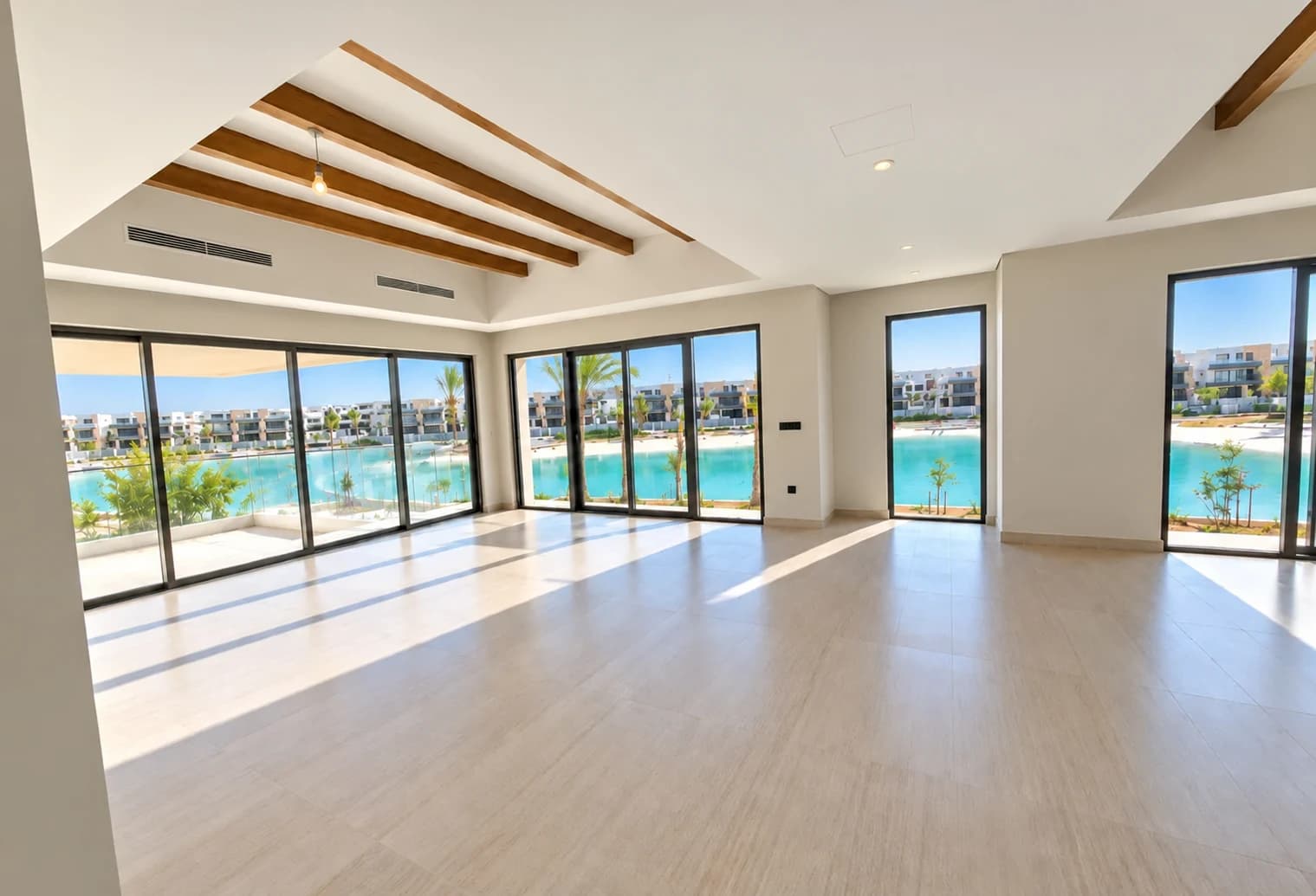 Living space overlooking the lagoon