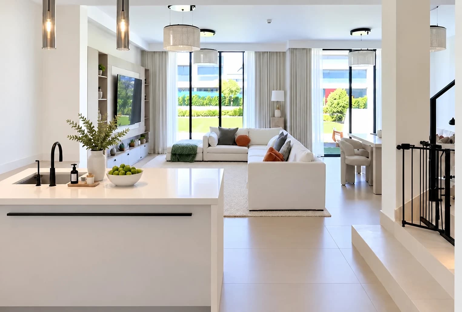 Kitchen and living room