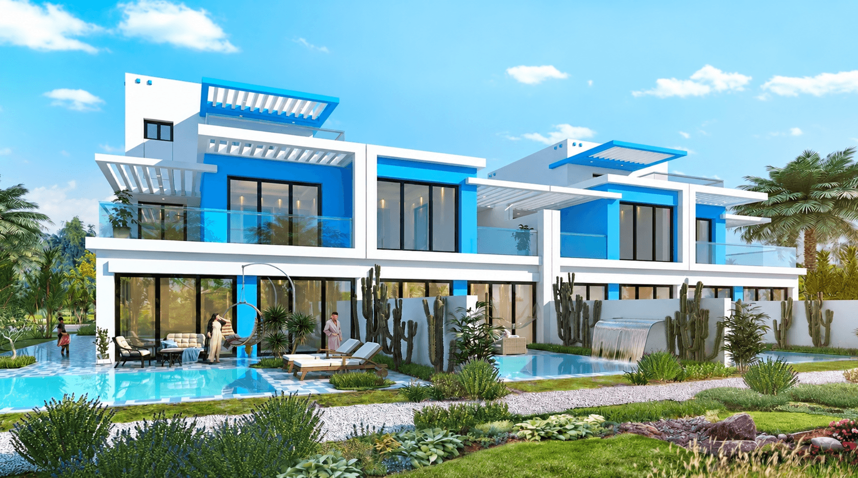 Santorini — retouched development illustration, non-contractual