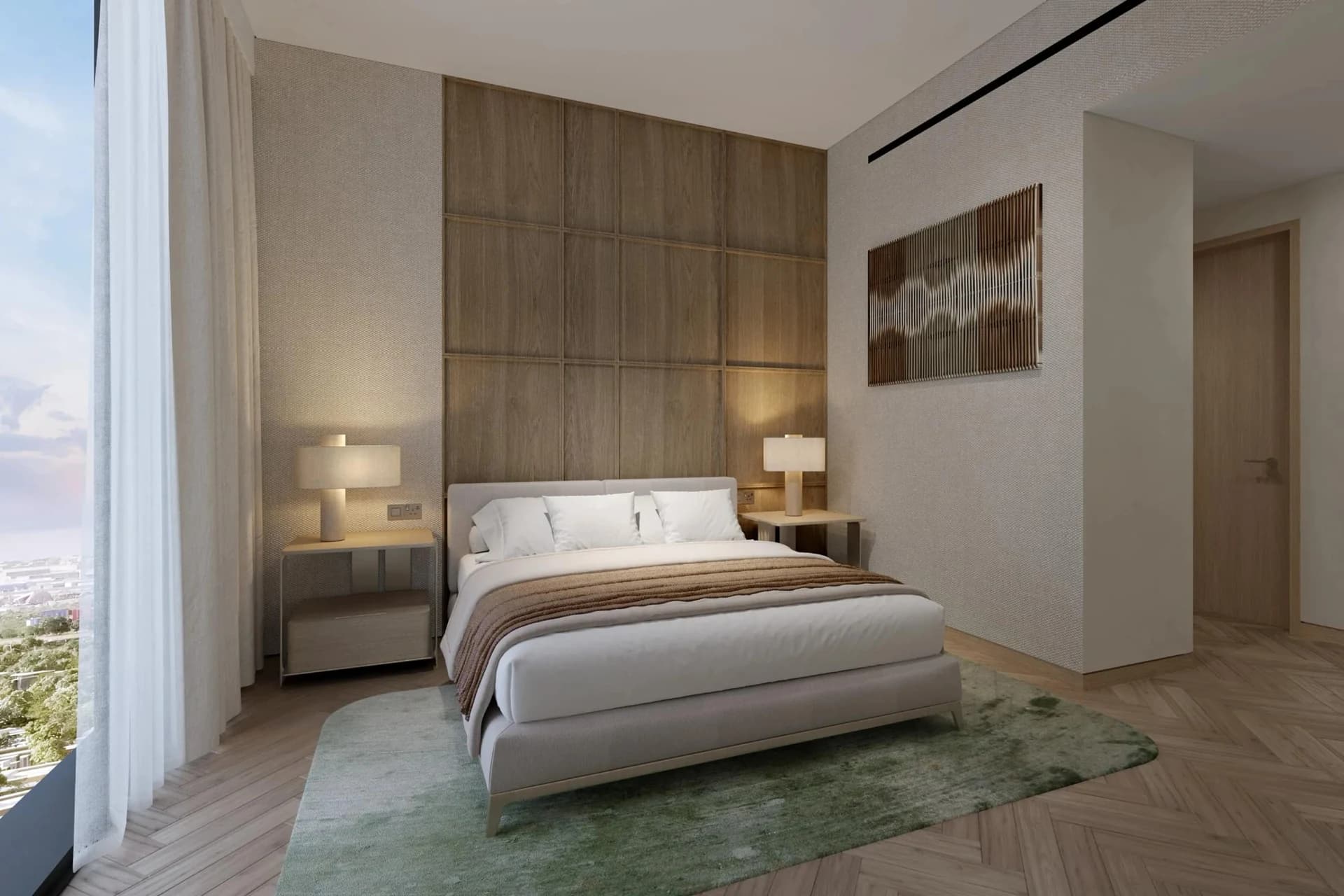 Chambre aux tons naturels